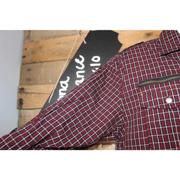 SALE-Point Zero men's cotton long sleeve button up plaid shirt size large - Picture 8 of 13